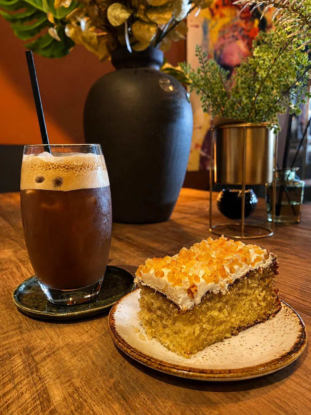 Coffee and cake at Outset Coffee